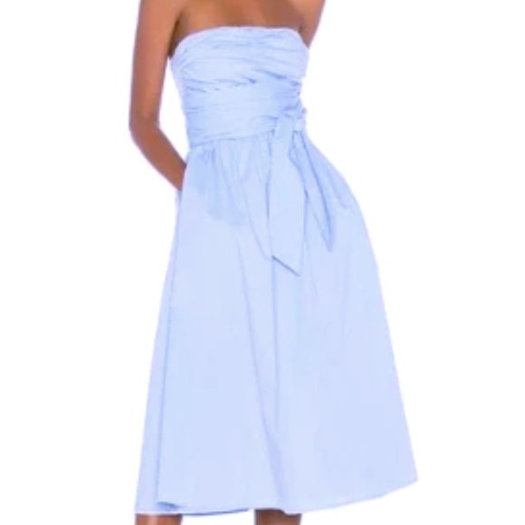 Song Of Style Dresses | Song Of Style Loki Midi Dress In Poplin Blue Nwot | Color: Blue | Size: L | Elle_Sloboda's Closet